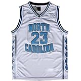 バスケットボール ジャージ 刺繍 ダブルスリット No.23レトロ ジョーダンノースカロライナ大学 スローバック  ホワイト
