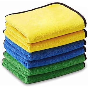 6枚入り 洗車タオル 洗車用品セットタオル マイクロファイバークロス 吸水 速乾 乾拭き 水拭き 車用 家電 家具 キッ…