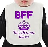 Bff The Drama Queen Slogan ネクタイを有する有機ビブ Medium