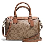 Coach カバンSignature Large Bennett Leather Satchel Khaki Saddle [並行輸入品]