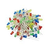 Hommy LEDダイオード 100 Pcs 5mm赤緑白青LEDライト発光ダイオード　DC 1.8V-3.4V