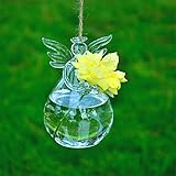 SHINA 2個セット 天使 ハンギング ガラス 花瓶 水栽培ポット 観葉植物 水耕栽培植物 ホームデコレーション