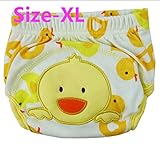 エルフ ベビー(Fairy Baby) ベビー用綿100％TUP防水可愛い再利用可能赤ちゃんトレーニングパンツ (鳥、XL)