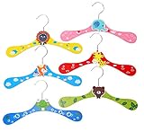 (CHOUCHOU) 北欧風 木製 ベビー キッズ ハンガー ６本 セット かわいい アニマル 柄 (アニマル)