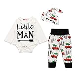 cm-trading ベビー服 クリスマス カバーオール 新生児服 長袖 ロンパース Christmas 3点セット 上着＋パンツ＋帽子 クリスマスツリー 車 洋服 クリスマス衣装 クリスマス祭り ル