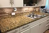 Faux Granite Instantly更新VeneciaゴールドGraniteカウンタートップカバー、36 " x 72 "