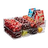 冷蔵庫収納ボックス Charyeah 8pcs透明ボックス 冷蔵庫トレー BPA不使用 収納ケース 冷蔵庫収納ラック 野菜/果物/食品/化粧