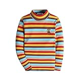 KID1234秋冬物男の子綿100％ハイネックTシャツ (110, 茶)