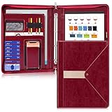 Toplive バインダー A4 クリップボード ブリーフケース 多機能フォルダー 会議パッド ビジネスファイル 収納ポケット A4ポケット ペンホルダー 高級PUレザー オフィス用品 入職 プレゼントカバン式 ワインレッド Toplive バインダー A4 クリップボード ブリーフケース 多機能フォルダー 会議パッド ビジネスファイル 収納ポケット A4ポケット ペンホルダー 高級PUレザー オフィス用品 入職 プレゼントカバン式 ワインレッド