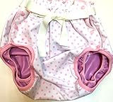 大人用オムツカバーピンク色ピンクまる柄Lサイズ