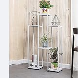 RBHJZ 鉄の花のフレームの床マルチ階建ての屋内と屋外のヨーロッパの棚、サイズ60x20x100cm A+ ( 色 : 白 )