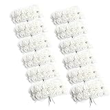 Fenteer 約144個　ミニチュアローズ　フラワー　造花　結婚式　花束　DIY　工芸品　装飾　バラ　結婚式　パーティー　ベビーシャワー　バレンタインデー　多色選べる - 白