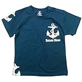 《初夏盛夏対応》 BateauBleue(バトーブルー) 天竺アンカーPt半袖Tシャツ 80cm/Nv NO.AH-1651311