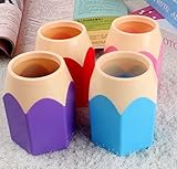 2色セット 鉛筆型 ペン立て 整理 整頓 収納 ペン スタンド オフィス 用品 筆記用具 学生 仕事 ブルー and レッド