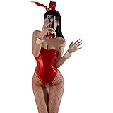 SHLYMP バニーガール コスプレ セクシー エロ エッチ な えろい 過激 穴あき 穴開き バニー ランジェリー 下着 コスチューム うさぎ ウサギ エナメル レザー 光沢 ハイレグ レオタード 可愛い かわいい レディース 女性 衣装 仮装 ク