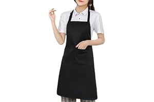 [ZIRAIFEN] エプロン 首掛け おしゃれ 男女兼用 調節可能 大容量ポケット付き 汚れにくい シワ防止 キッチン ダイニングルーム コーヒーショップ 家事に最適