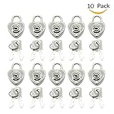 diaosnxのセット10個入りヴィンテージMiniハート形南京錠キーロック、キー、シルバートーン