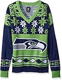 NFLレディースVネックセーター、シアトル・シーホークス、Xラージ