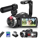 ビデオカメラ 8K 64MP WIFI機能 18Xデジタルズーム YouTubeカメラ 外付けMIC8マイク 3.0インチのタッチスクリーン 手持ち式ショックアブソーバー 付き IRナイトビジョン機能 LEDフィルインライト機能 2.4Gリモコン 64G SDカード付き 日本語取扱説明書 Vlog カメラ 軽量 修学旅行 学生 初心者 セット