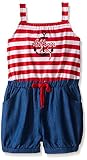 Tommy Hilfigerベビー女の子Yarn Dyed Jersey andダークブルーシャンブレーロンパース カラー: レッド
