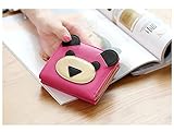 日本のかわいいクマの女性の短い財布 (赤いバラ)