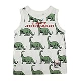 【SiShuNon/FARM】ダイナソー総柄タンク ファーム キッズ ダイナソー ティラノサウルス 総柄 タンクトップ 90 15 ホワイト