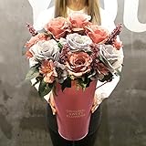 LifeStar 造花 人工観葉植物 お世話のいらない 癒し 観葉植物 インテリア 人工 鉢植え 装飾 本物みたい プレゼント 贈り物 結婚式 パーティー ローズ 多色バラ混ぜ合わせの造花 かわいい 