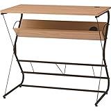 ハック デスク ( 棚収納付きデスク ) スチール 幅80cm×奥行45cm×高さ72cm PT-901BK ブラック ( 黒 )