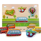 RaiFu パズル　パネル　おもちゃ　　3D　木製　ジグソー　パズル　ペア　リング　おもちゃ　教育　親子　インタラクション　トイ 車両モデル