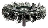 PFERD 82916 Power Stem Mounted Standard Knot Wire Wheel Brush, Round Shank, Carbon Steel Bristles, 3