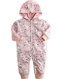 [Vaenait Baby]100%綿ベビー服ロンパースつなぎ肌着カバーオールフード付きPink Lambkin L