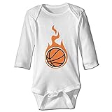 クール ボーイとガール 炎にバスケットボール デザイン Tシャツ コットン White Size 12 Months