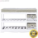 colibrox -- 2バスケットパッド入りShoeストレージベンチユニット玄関ラックオーガナイザーシェルフwhite.玄関靴ストレージbench. Best玄関靴ストレージAmazonホワイト玄関