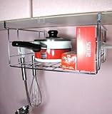 吊り下げラック　深型　フック２個付　18-8ステンレス製　穴あけ不要　ネジ止め不要　日本製