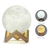 3dプリントMoonムーンナイトライト、充電式LEDランプロマンチックデスクランプLunarライト、暖かい光とホワイトライトの赤ちゃん、子供、友人、クリスマス、フェスティバルギフト、ホーム装飾 12c