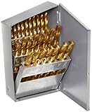 Chicago Latrobe 150T Series High-Speed Steel Jobber Length Drill Bit Set With Metal Case, TiN Coated