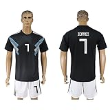 wisionメンズ2018ロシアワールドカップアルゼンチンNational Team # 7 Away Soccer Jersey (ブラック) S ブラック