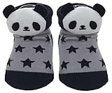 ツイン ベビーソックス パンダマスコット付 11-13cm 星柄 グレー