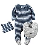 カーターズ Carter's カバーオール ギフトセット & ベビー・デポ モスリン ウォッシュクロス 3-Piece Terry Sleep & Play Set NB (50-55cm) [並行輸
