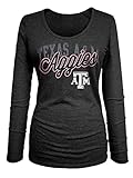 NCAAテキサスA & M Aggies Women 's Tri Blend長袖UネックTee、M、オニキス