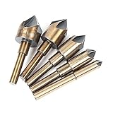 5ピース 5フルート皿ビット面取りカッタードリルビット木工カット金属面取り82度皿ドリルカッター