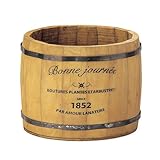 木製タル型プランター　4号サイズ ブラウン