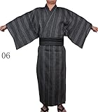 浴衣通気性の綿の汗蒸し服日本の着物 (浴衣+帯) (M, 06)