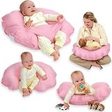 Leachco - Cuddle-U Basic Nursing Pillow and More, Pink Dots with Safety Strap System by Leachco