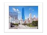Chicago Downtown Urban City Scene 8x10 Matted Wall Decor [並行輸入品]