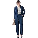 Amazon Nissen ニッセン 長袖 洗濯機洗いok レディーススーツ レディーススーツ 2パンツスーツ3点セット ノーカラー ジャケット 色違いテーパードパンツ2本 パンツスーツ 通販