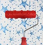 bueer 7 " DIY Patternedペイントローラーで装飾ゴムローラープラスチックハンドル guntong0051-55