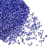 Kozelo クラッシュドガラスチップス - [1-3 mm x 20g] 不規則なメタリックブルーのガラスチップス DIY装飾 ネイルアートに使用 電気めっき仕上げ