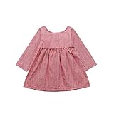 杜屋トヤ　子供　かわいいデザイン　気持ちいい　可愛い　カジュアル　赤ちゃん、バック大きな蝶結び、チェック柄、長袖、ドレス、プリンセス、スカート　レッド　70 80 90 100 (70)