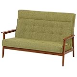 不二貿易 ハイバックファブリックソファ フレンズ 2人掛け グリーン 72021